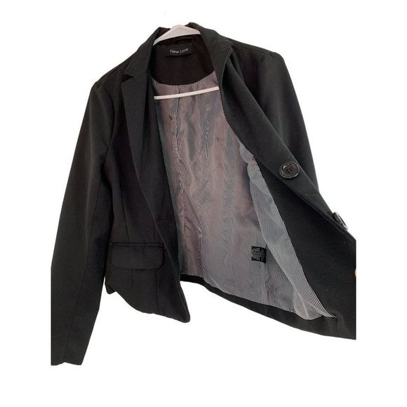 Womens Nu Look Gibson Black 2 Button Cuffable Blazer Small Petite 6199 - Picture 5 of 10